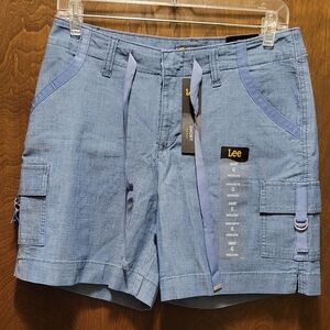 Lee Blue Chambray Cargo Shorts NWT